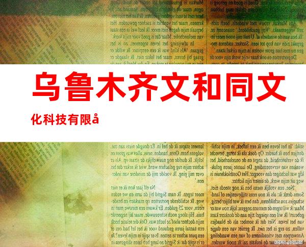 乌鲁木齐文和同文化科技有限公司